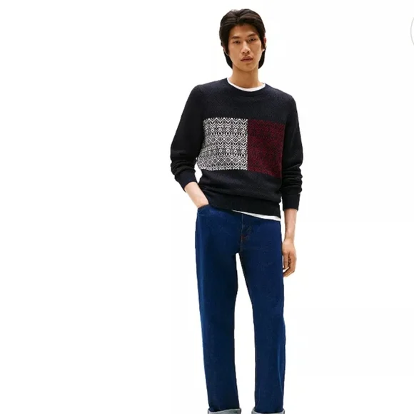 NWT Men's Tommy Hilfiger Fair Isle Crew Sweater Size Medium Multicolor